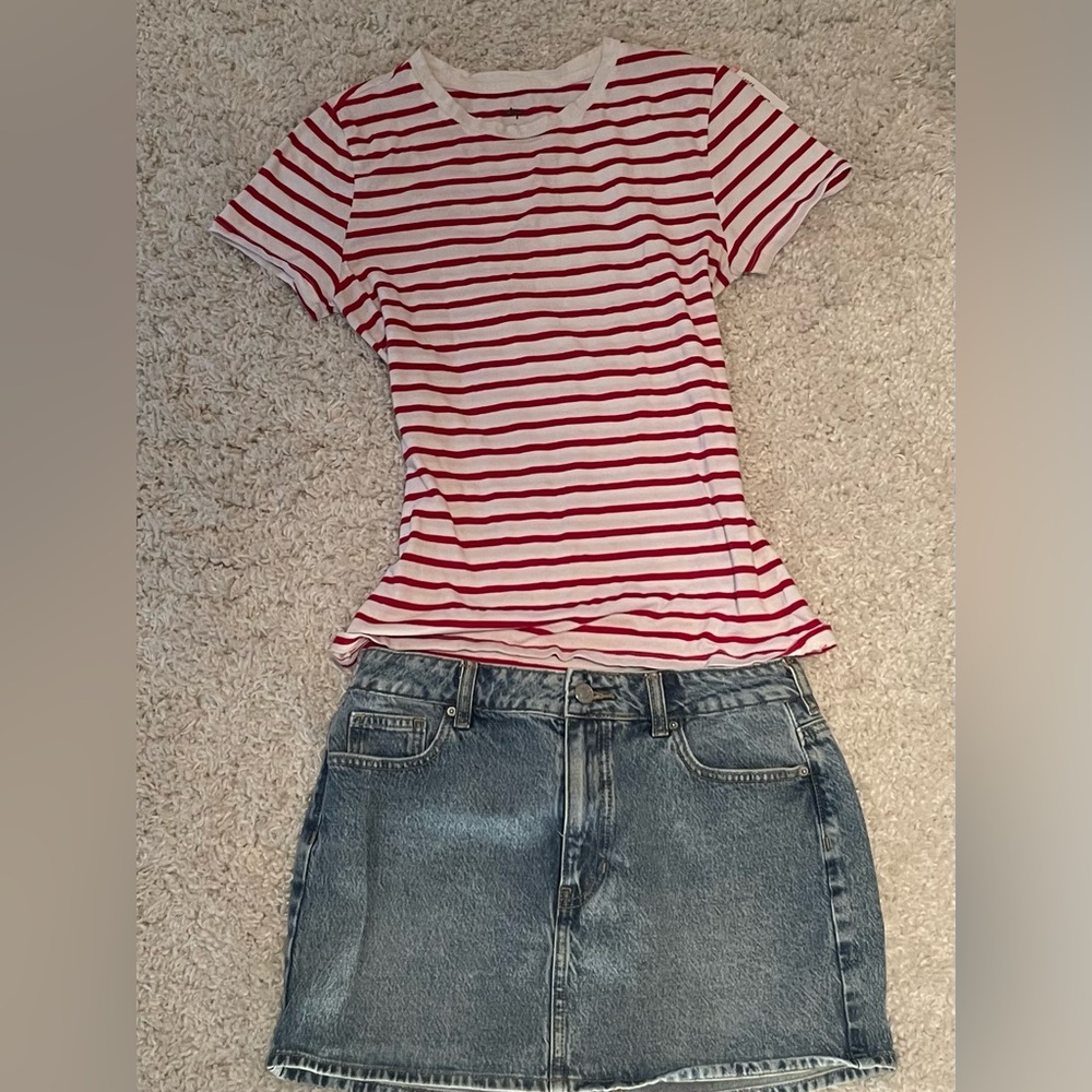 Red and white striped tee!
